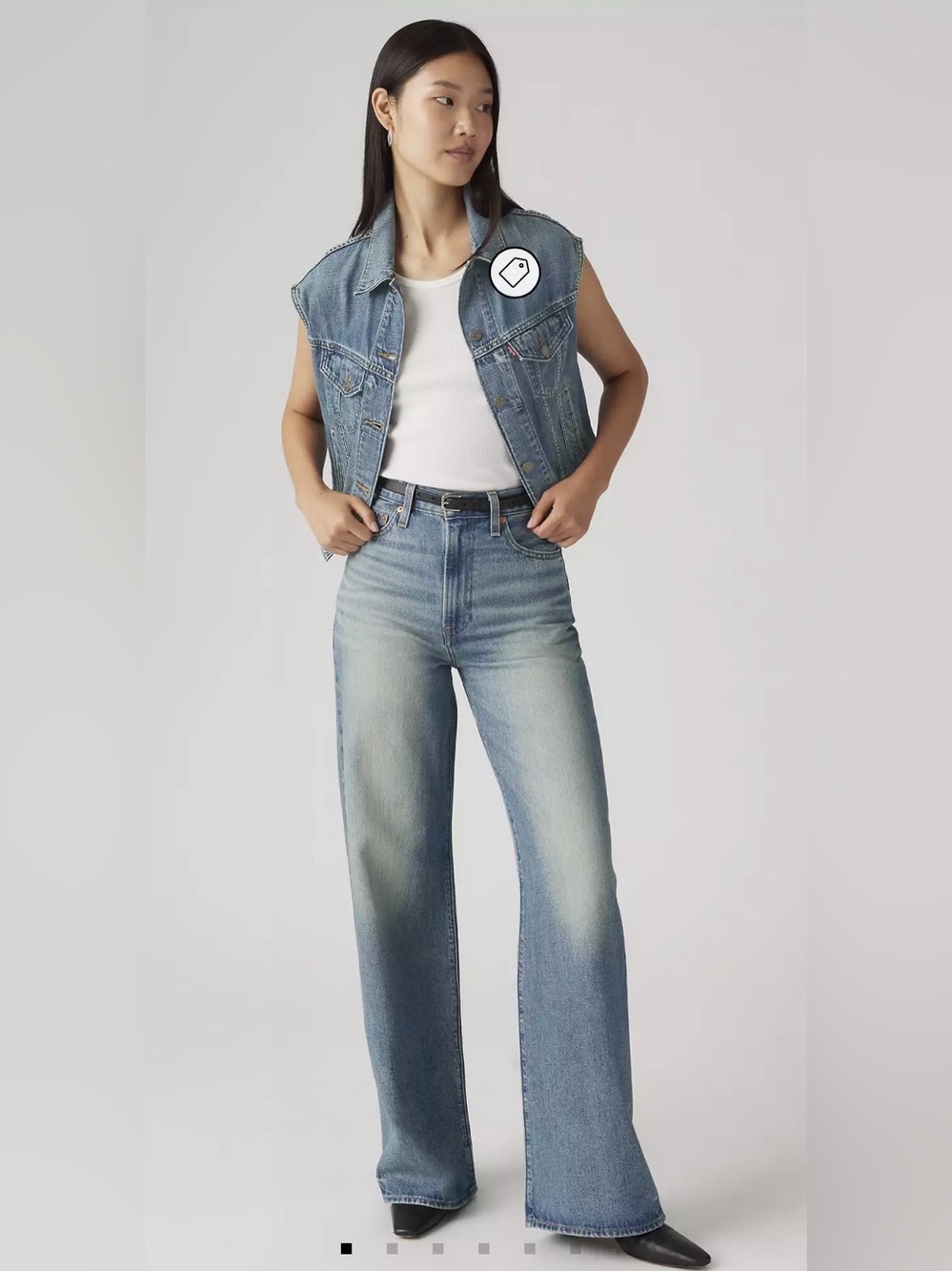 Levi's Light Blue High-Rise Wide-Leg Jeans